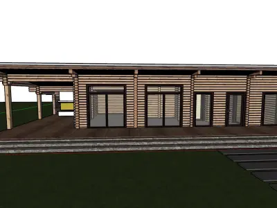 3D model of a wooden house 3D model 5