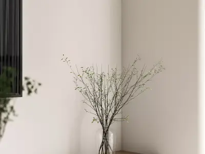 Modern living room dining room interior scenes 129 3D model