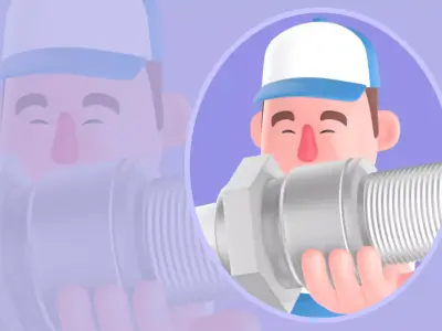 Stylized 3D Mechanic Character - Cartoon Spark Plug 3D model