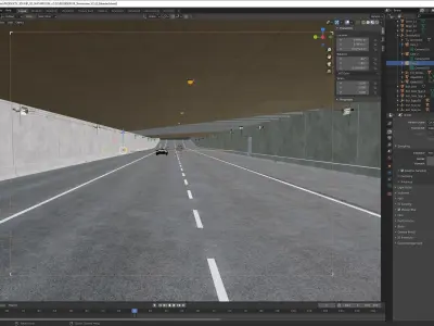 Tunel scene for car rendering for Blender SWR2 3D model
