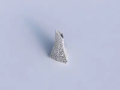 Vase grounded tipping triangle with dense organic lattice 3 3D print model