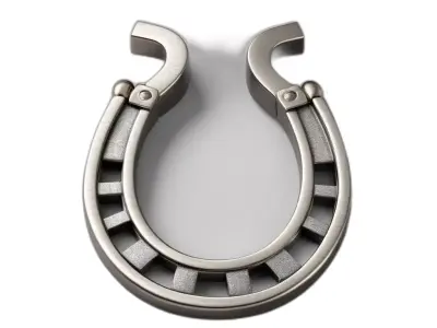 Modern Metal Horseshoe Emblem Low-poly 3D model