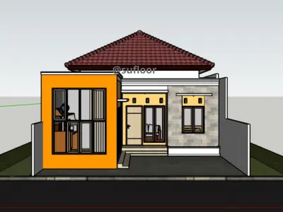 House 8x18m code 407 - Sketchup 3D model