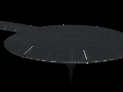 Sci-Fi Landing Platform Low-poly 3D model