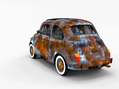 Weathered Fiat 500 Nuova rev 3D model