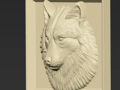 Wolf Head A93 3D print model
