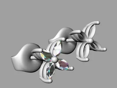 Marquise earrings 3D print model 3D print model