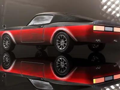 Modern American Muscle Car Fastback Low-poly 3D model