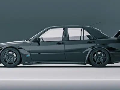 mercedes benz e190 w201 evolution 2 Low-poly 3D model