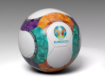 Ball Euro 2020 PBR Low-poly 3D model