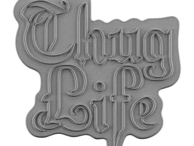 Thug Life Neon Sign 3D model