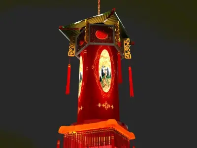 Chinese Palace Lantern 3D model 21