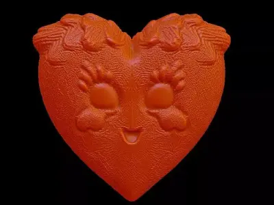 Cute Heart Face Valentines Day Gift 3D print model
