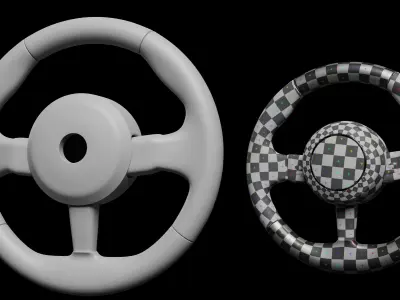 Steering Wheel 4K Low-poly 3D model