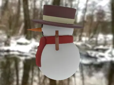 Snowman Low-poly 3D model