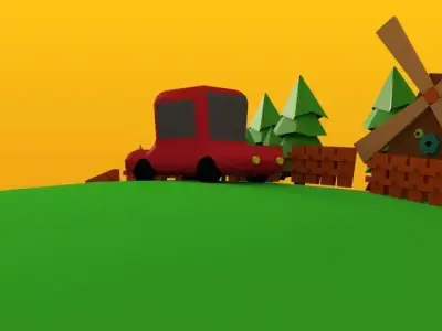 car animation Low-poly 3D model