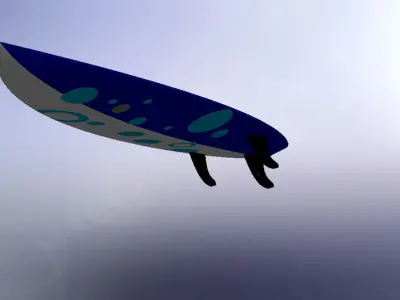Surfboard sword flying in sky Free 3D model