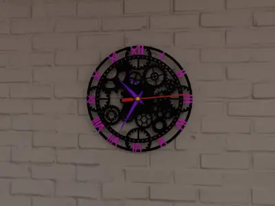 gear wall clock  3D print model