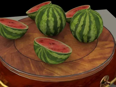 Chinese display stand with watermelon  3D model
