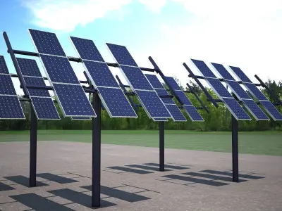 Solar Panel Traking System 3D model