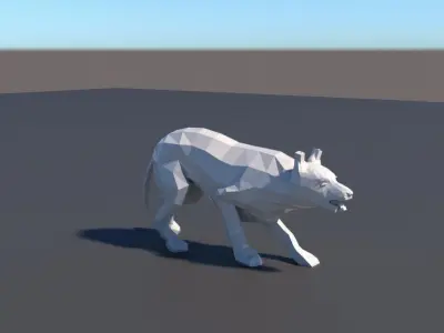 lowpoly dog wolf Low-poly 3D model