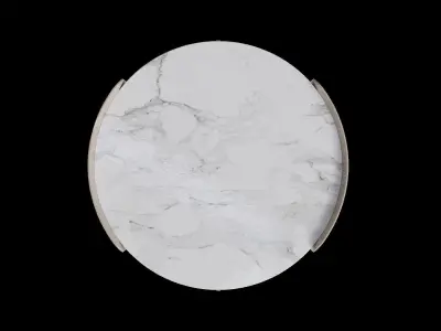 Expandable Beige Round Coffee Table 3D model