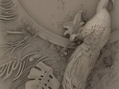 Peacock book with 3D print model