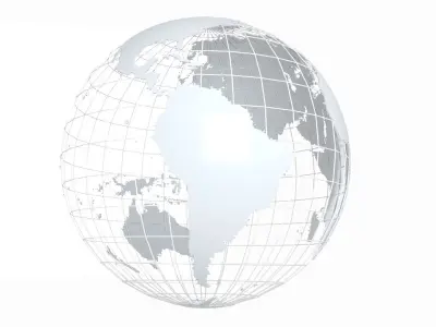 Globe News Skeleton Sliver Color 3D model