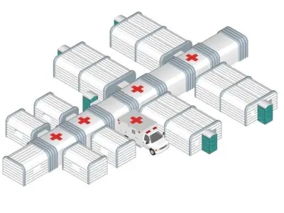 Temporary Isolation units treatment facility COVID19 patients 3D model