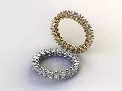 Full Eternity Diamond ring 22 Stones 3D print model