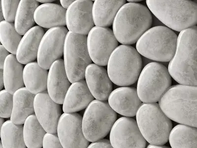 Panel pebble smooth Tile Bathroom 3D model