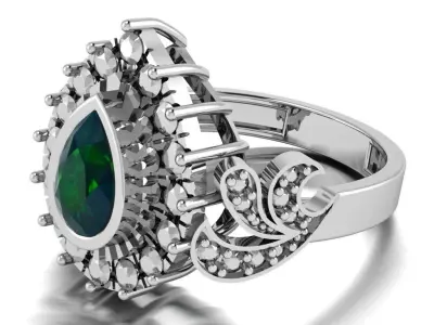 Classical women s ring 3D print model