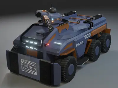 A police armored car model  LowPoly  Low-poly 3D model