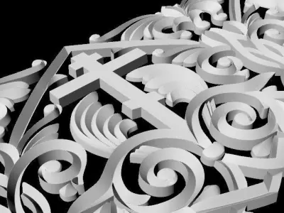 Central decor ornament for furniture 3D model 701