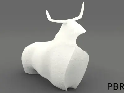Stylised Bull Sculpture 3D model
