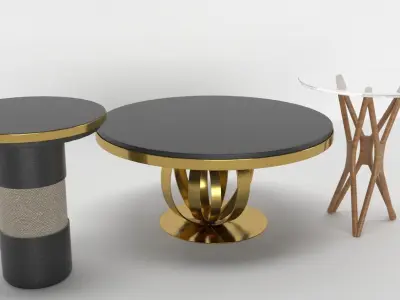 Table three set  decorative 3D model