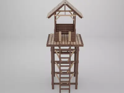 Low Poly Tower Low-poly 3D model