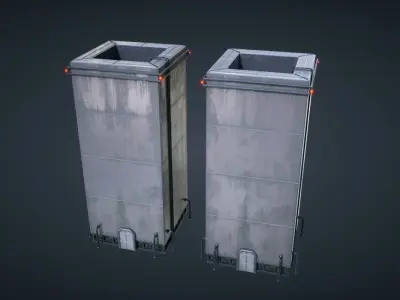 Mars KitBash - Power Plant Low-poly 3D model