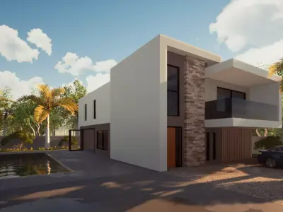 Modern House Design Revit and Twinmotion 3D model