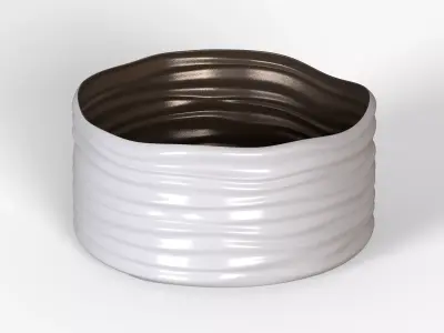 White Plastic Basket h160 Low-poly 3D model