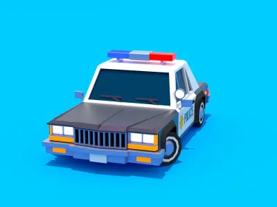 Police car Low-poly 3D model