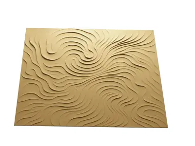 Decorative Wave Wall Panel for CNC - Flowing Modern Style 03 3D model