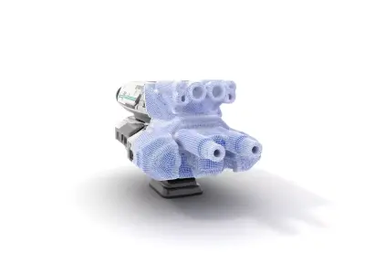 Futuristic White Blaster model pack Low-poly 3D model