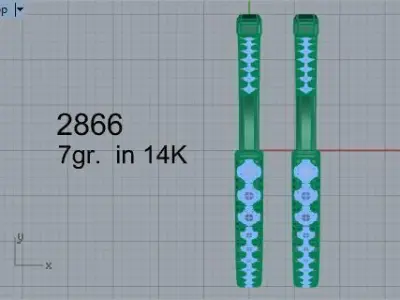 Diamond Hoop Earring 2866 3D print model