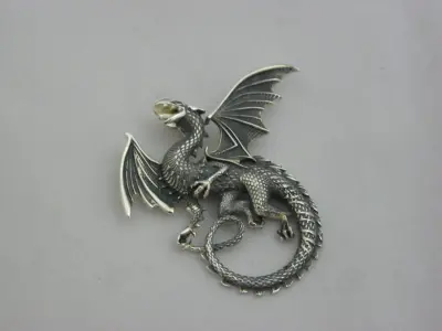 Whitby wyrm Dragon pendant 3D print model