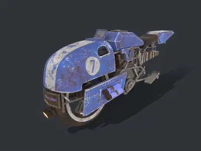 GAMEREADY Old SCI-FI Motorcyle Low-poly 3D model