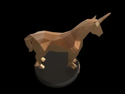 Parametric Unicorn Low-poly 3D model purchase
