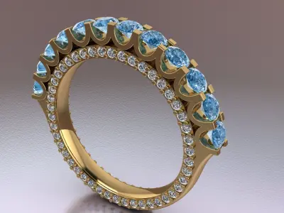 BEUTIFULL RING WITH STONES 3D PRINTING MODEL 3D print model