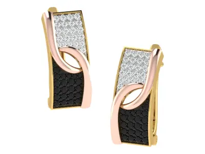 Solitaire Women Drop Earring 3dm STL OBJ FBX Render Details 3D print model buy