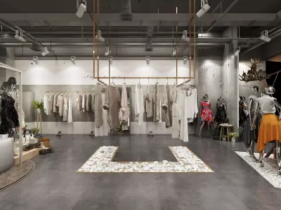 Boutique - girls and women clothing store 3D model